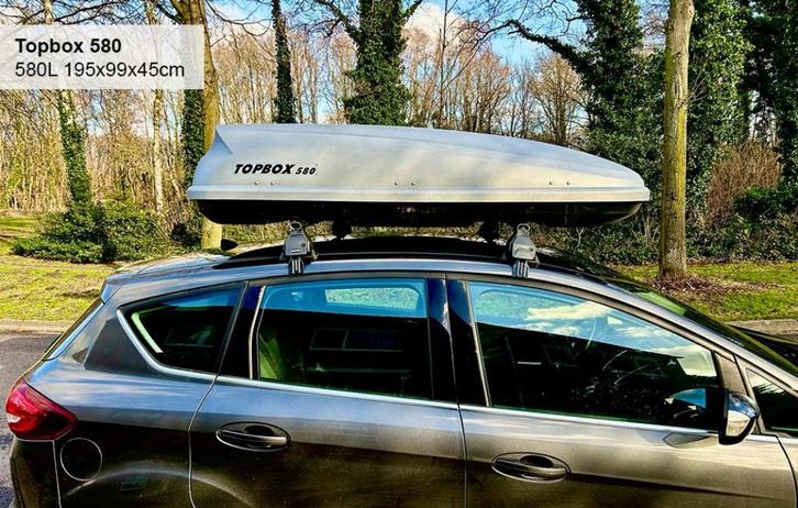 Te Huur: Topbox 580L 195x99x45cm dakkoffer, Auto diversen, Dakkoffers, Zo goed als nieuw, Ophalen