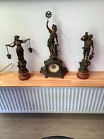 Antiek Kaststel met Klok en Beelden, Antiek en Kunst, Ophalen of Verzenden