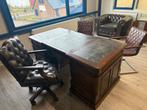 Compleet Engels bureau met Chesterfield bureaustoel, Antiek en Kunst, Ophalen