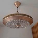 Vintage hanglamp metaal glas, Huis en Inrichting, Lampen | Hanglampen, Ophalen of Verzenden, Gebruikt, Glas, Minder dan 50 cm
