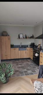Complete eiken keuken incl. inbouwapparatuur, Huis en Inrichting, Keuken | Complete keukens, Ophalen, Gebruikt, Wit, Hoekkeuken