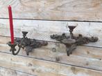Brocante gietijzeren kandelaar wandkandelaar, Bruin, Verzenden, Zo goed als nieuw, Metaal