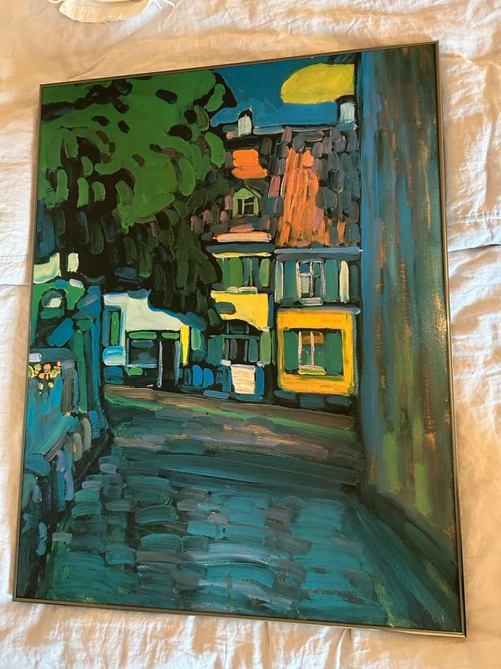 Groot Abstract Schilderij - Groen Blauwe tinten, Antiek en Kunst, Kunst | Schilderijen | Klassiek, Ophalen