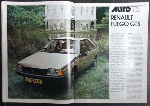 Testen van Renault Fuego in Autovisie e.a., Boeken, Auto's | Folders en Tijdschriften, Gelezen, Renault, Ophalen of Verzenden