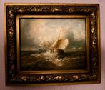 Prachtig marineschilderij – olieverf op paneel – gesigneerd, Antiek en Kunst, Kunst | Schilderijen | Klassiek, Ophalen of Verzenden