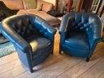 Engelse Club Fauteuil Chesterfield, Ophalen, Gebruikt, Chesterfield, 75 tot 100 cm