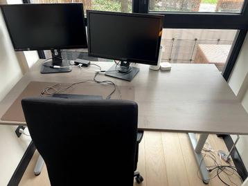 Bureau 160x80 cm, handmatig in hoogte verstelbaar