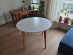 Witte ronde tafel, 105cm, Huis en Inrichting, Ophalen, Rond, Vier personen, 100 tot 150 cm