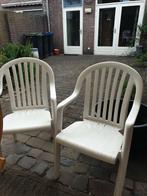 2 witte tuinstoelen grosfillex, Ophalen, Gebruikt, Kunststof