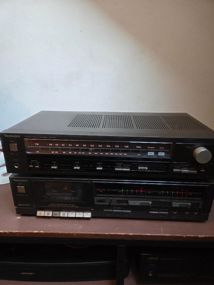 Technics SA-120 receiver met Cassettedeck RS-810, Audio, Tv en Foto, Stereo-sets, Gebruikt, Cassettedeck, Tuner of Radio, Overige merken