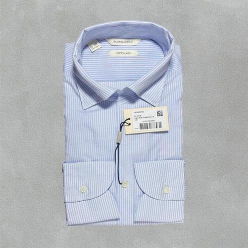 Lichtblauw gestreept overhemd van Suitsupply – W38 - Nieuw, Kleding | Heren, Overhemden, Zo goed als nieuw, Halswijdte 38 (S) of kleiner