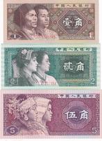 China 1,2 en 5 jiao 1980, Postzegels en Munten, Bankbiljetten | Azië, Verzenden, Centraal-Azië, Los biljet