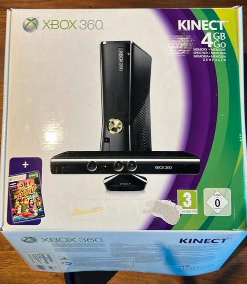 Ongebruikte | Xbox 360 Slim 4GB + Kinect Adventures + Kinect, Spelcomputers en Games, Spelcomputers | Xbox 360, Zo goed als nieuw