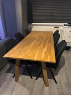 Eiken Eettafel 220x90, Huis en Inrichting, Tafels | Eettafels, 200 cm of meer, 50 tot 100 cm, Rechthoekig, Eikenhout