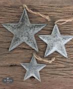 Zinken kerst ster zink kerstster touw stoer sober landelijk, Verzenden, Nieuw