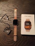 Smartwatch met rose goudkleurig bandje nieuw in verpakking, Ophalen, Nieuw, Zwart, Android