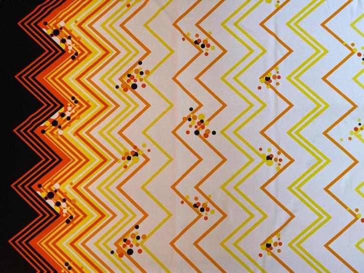 Grote retro vintage jaren 70 stijl lap stof / coupon / kleed, Hobby en Vrije tijd, Stoffen en Lappen, Zo goed als nieuw, Polyester