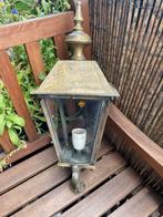 Amsterdamse lantaarn koper/brons, Tuin en Terras, Buitenverlichting, Ophalen of Verzenden, Gebruikt, Netvoeding, Staande lamp