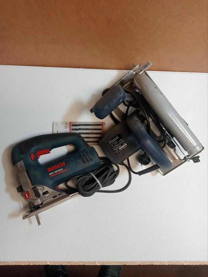 Bosch decoupeerzaag & Ferm cirkelzaag - Inclusief zaagbladen, Doe-het-zelf en Verbouw, Gereedschap | Zaagmachines, Gebruikt, Decoupeerzaag