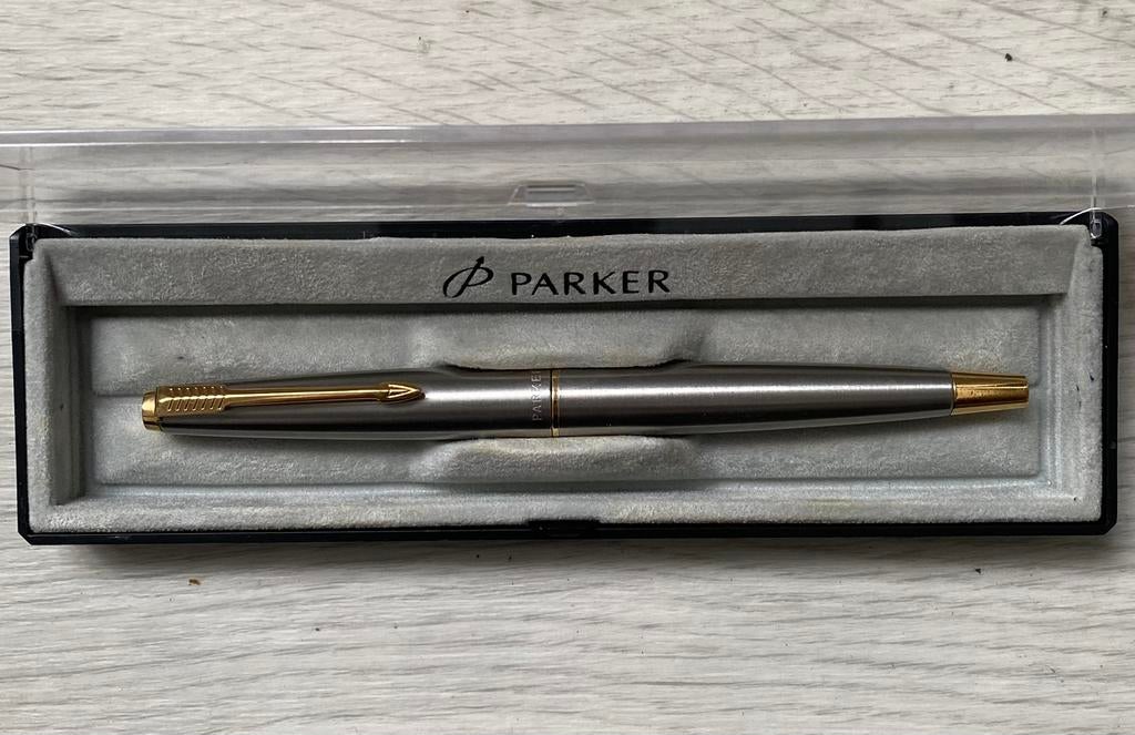 PARKER 45 FLIGHTER VULPEN PEN-GOUD&RVS-USA-JAREN 60/70, Verzamelen, Pennenverzamelingen, Ophalen of Verzenden, Zo goed als nieuw