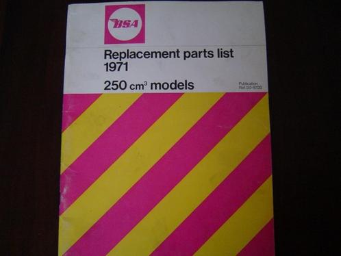 BSA 250cc 1971 motorcycle parts list B25SS Gold Star B25T, Motoren, Handleidingen en Instructieboekjes, Overige merken, Ophalen of Verzenden