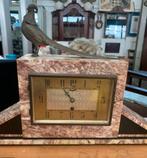 Klok Pendule Art Deco bronzen marmeren Franse antieke klok., Antiek en Kunst, Ophalen of Verzenden