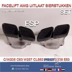 FACELIFT 63 AMG SIERSTUKKEN SET ZWART C63 E63 GLC63 GLE63 G6, Auto-onderdelen, Uitlaatsystemen, Ophalen of Verzenden, Gebruikt