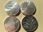 4 Zilveren 50 Gulden herdenkingsmunten, Postzegels en Munten, Munten | Nederland, Setje, Zilver, Koningin Juliana, 50 gulden
