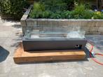 Life Vuurtafel teak, aluminium, glas, Tuin en Terras, Ophalen, Zo goed als nieuw