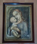 Vintage Prent Maria met Kind Hümmel, Antiek en Kunst, Ophalen