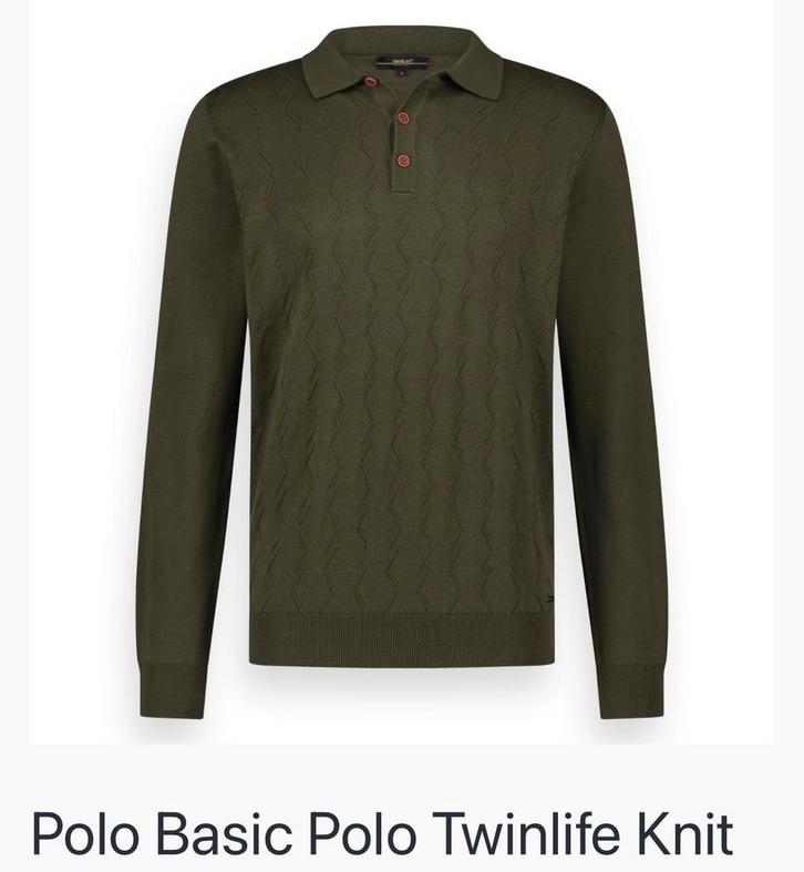 Twinlife Polo Shirt - Dusky Green Colorblock, Kleding | Heren, Polo's, Nieuw, Overige maten, Groen, Ophalen of Verzenden