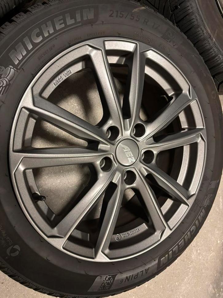 Set velgen AEZ 17” 215/55met Michelin winterbanden, Auto-onderdelen, Banden en Velgen, Velg(en), Winterbanden, 17 inch, 215 mm