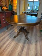 Ronde houten tafel vintage, Huis en Inrichting, Ophalen, Gebruikt, Rond, Vier personen