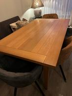 Stevige eettafel van eikenhout met patine - 160x90cm, Huis en Inrichting, Ophalen, Gebruikt, Eikenhout, 50 tot 100 cm