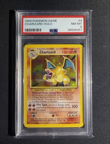 1999 Charizard Base Set Unlimited Holo 4/102 - PSA 8 beschikbaar voor biedingen