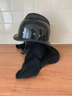 Vintage brandweerhelm met grote nekflap, Ophalen of Verzenden, Gebruikt