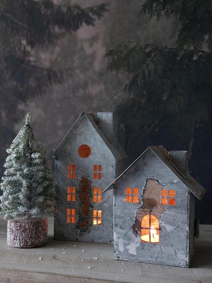 Set metalen huisjes., Huis en Inrichting, Woonaccessoires | Overige, Nieuw, Ophalen of Verzenden