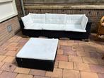 Wicker loungeset 4-delig incl. kussens, Tuin en Terras, Wicker, Bank, Zo goed als nieuw, Ophalen