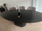 Zwarte eettafel ovaal, Huis en Inrichting, Tafels | Eettafels, Ophalen, Eikenhout, 200 cm of meer, 50 tot 100 cm