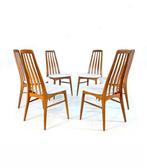 6x vintage eetkamerstoel model ‘Eva’, Niels Koefoed ‘60, Huis en Inrichting, Stoelen, Hout, Ophalen of Verzenden, Zo goed als nieuw