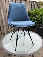 4 moderne donkerblauwe eetkamerstoelen, Huis en Inrichting, Stoelen, Ophalen, Blauw, Nieuw, Metaal