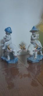 Leuke Chinese beeldjes van spelende jongetjes op een koeien, Verzamelen, Beelden en Beeldjes, Ophalen of Verzenden, Gebruikt