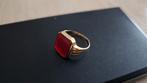 14K gouden zegelring met carneool steen 4.7 gram LEES!, Ophalen, 20 of groter, Heer, Zo goed als nieuw