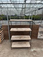 Etagere ijzer & steigerhout, Tuin en Terras, Ophalen, Gebruikt, Hout