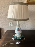 Vintage Tafellamp met Bloemenmotief, Huis en Inrichting, Lampen | Tafellampen, Ophalen of Verzenden, Gebruikt, Stof, 50 tot 75 cm