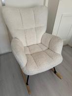 Schommelstoel – Bouclé wit (Teddy), Huis en Inrichting, Fauteuils, Ophalen, Gebruikt, 75 tot 100 cm