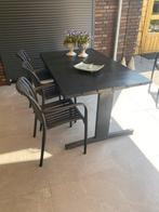 Tuintafel zwart , met zinkenblad, Tuin en Terras, Ophalen of Verzenden