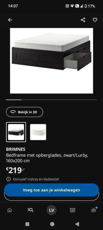 IKEA Brimnes Bedframe - Zwart - afbeelding 2