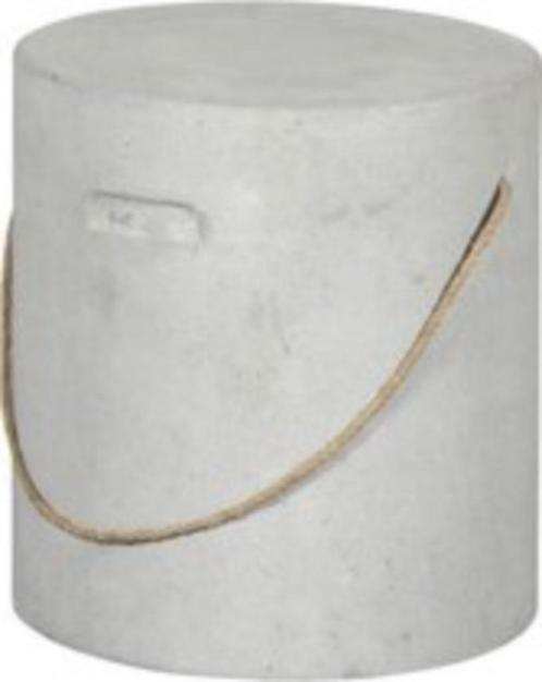 2 Stoere ronde betonlook krukjes / bijzettafeltjes ø 37 cm., Huis en Inrichting, Tafels | Bijzettafels, Rond, 45 tot 60 cm, Minder dan 55 cm