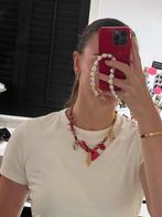Bandana ketting met bedels in rood en goud, Verstelbaar, Verzenden, Nieuw, Rood